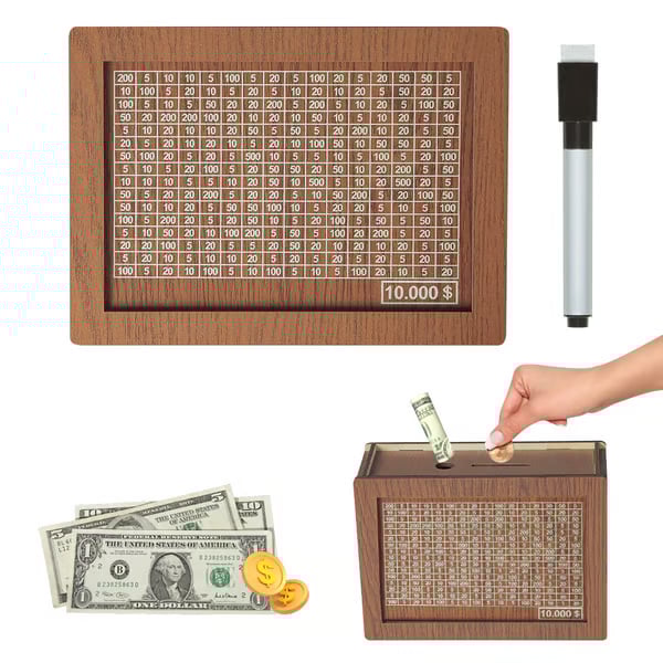 🔥 LAST DAY 49% OFF-Cash Vault Wooden Savings Box
