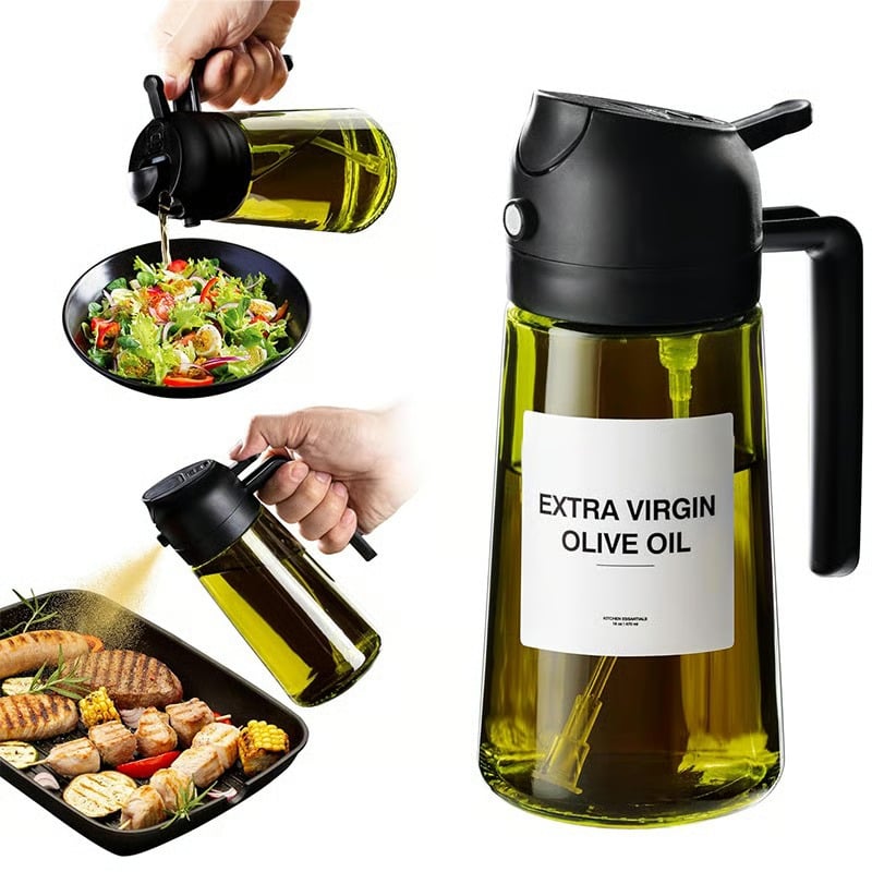 🎁HOT SALE💕2 in 1 Glass Oil Sprayer & Dispenser🔥
