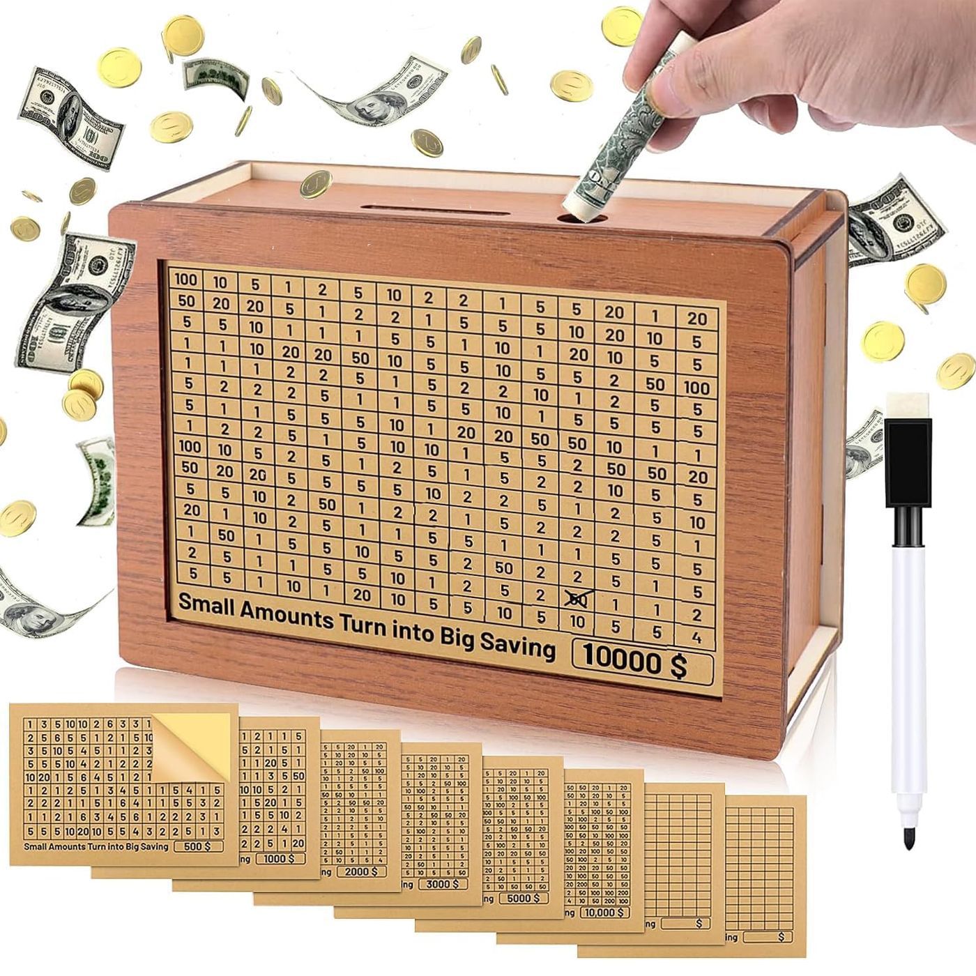 🔥 LAST DAY 49% OFF-Cash Vault Wooden Savings Box
