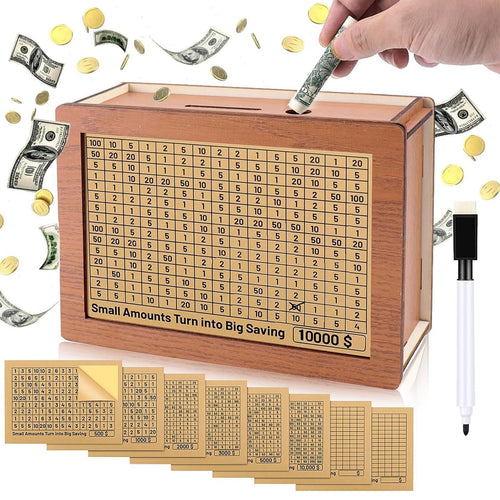 🔥 LAST DAY 49% OFF-Cash Vault Wooden Savings Box