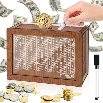 🔥 LAST DAY 49% OFF-Cash Vault Wooden Savings Box