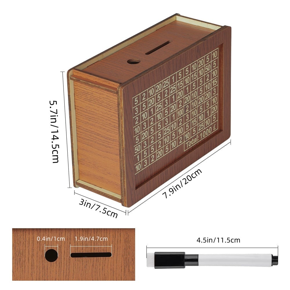🔥 LAST DAY 49% OFF-Cash Vault Wooden Savings Box
