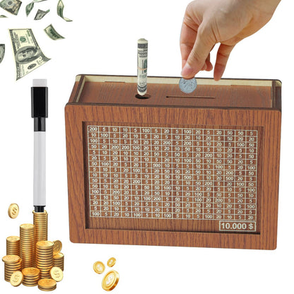 🔥 LAST DAY 49% OFF-Cash Vault Wooden Savings Box